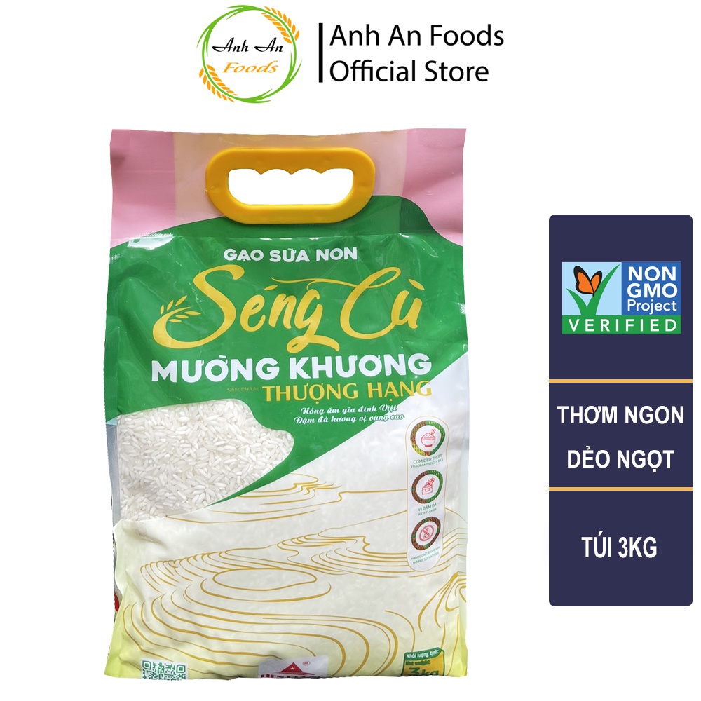 Gạo Sữa Non Séng Cù Mường Khương Thượng Hạng túi 3kg - Giá Sỉ, Date mới