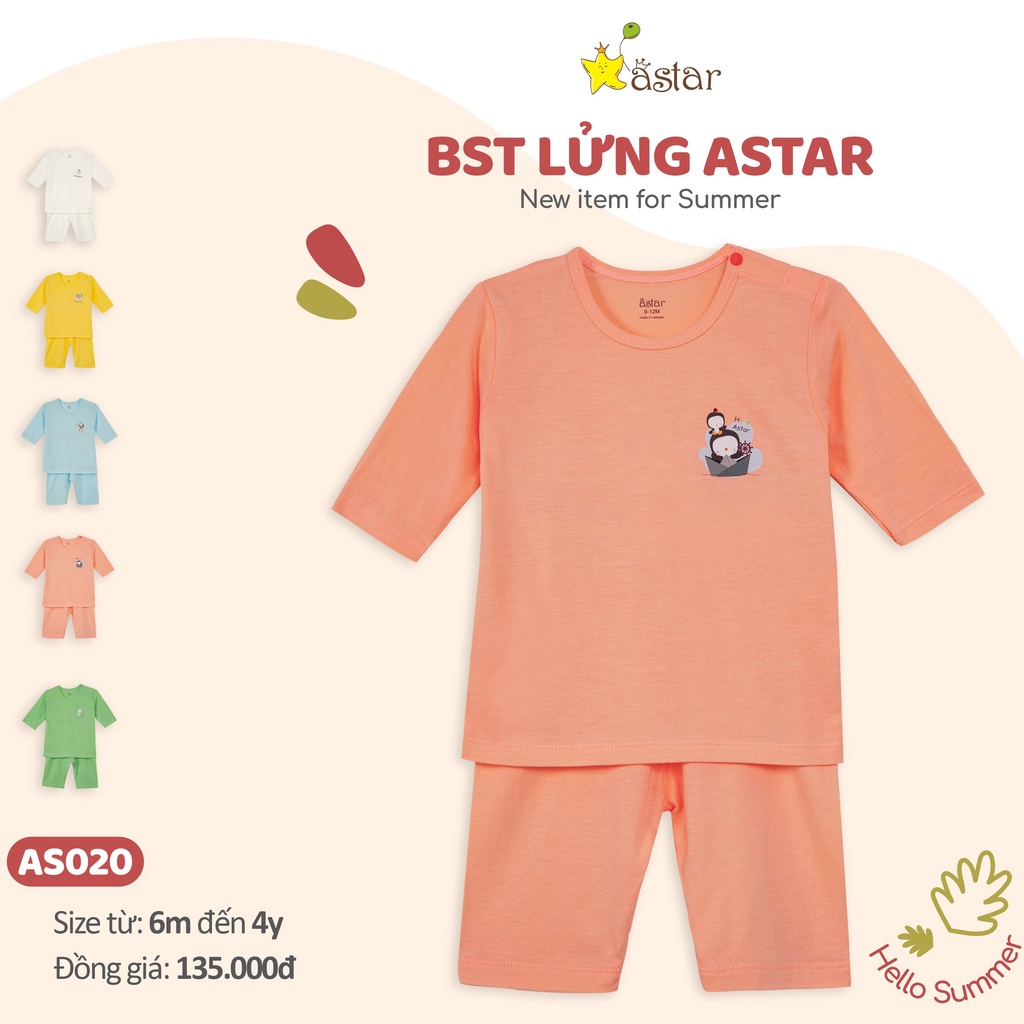 Bộ lửng sợi tre Astar Organic mùa hè cho bé