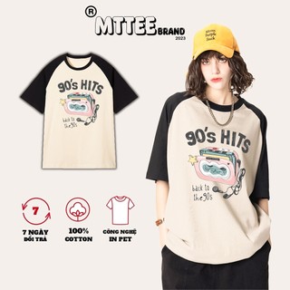 Áo Phông áo thun raglan 90's HITS MTTEE Brand cotton 100% 240gsm dày dặn basic form rộng nam nữ oversize
