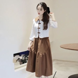 (50-90 KG) ÁO TRẮNG VIỀN PHỐI NÚT TÀU, CHẤT LỤA XỐP CAO CẤP, DỄ MẶC