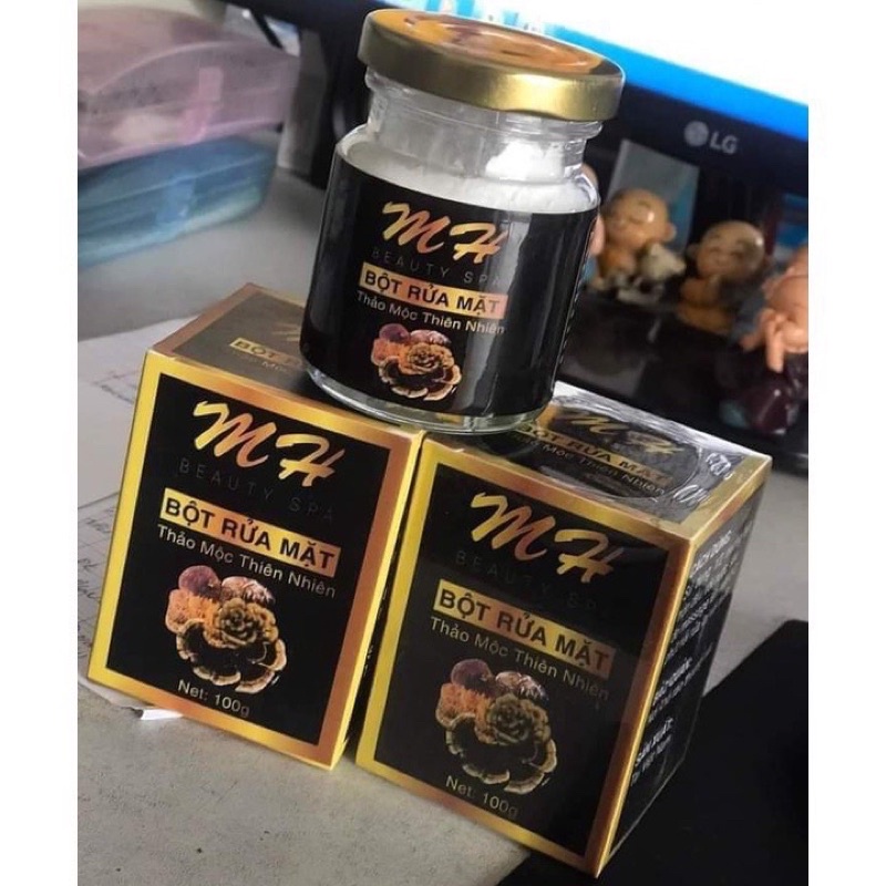 Bột rửa mặt MH Beauty Spa 100g, Bột rửa mặt thảo dược thiên nhiên trắng da, tái tạo da, giảm nhờn hàng chính hãng