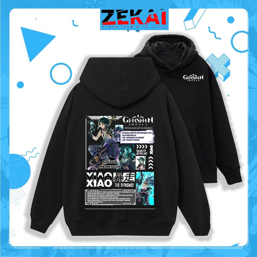 BST Áo Hoodie Game Genshin Impact - 9 Mẫu in hình Xiao - Raiden - Yae - Ganyu