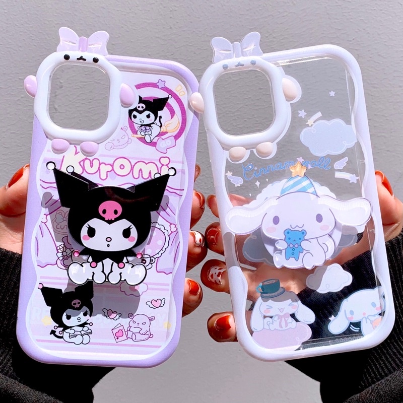 ( Tặng Popsocket ) Ốp Lưng Nơ Trong Suốt - Angels and Demons - NW033