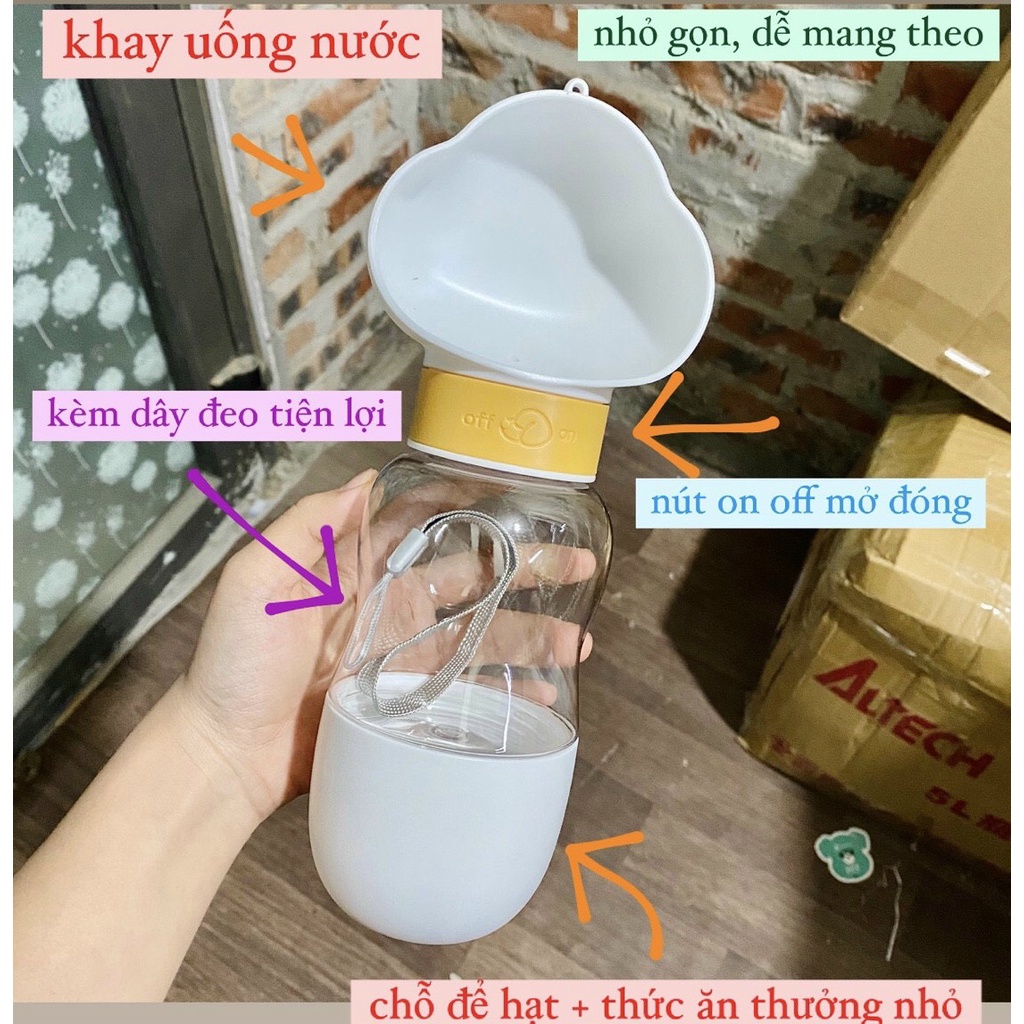 Bình nước du lịch cao cấp cho chó mèo - 350ml