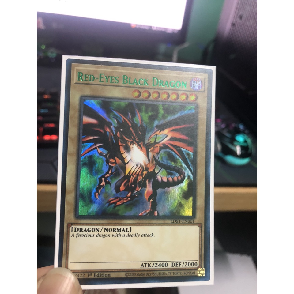 Thẻ bài yugioh: Red-Eyes Black Dragon  - LDS1-EN001 - Ultra Rare 1st Edition