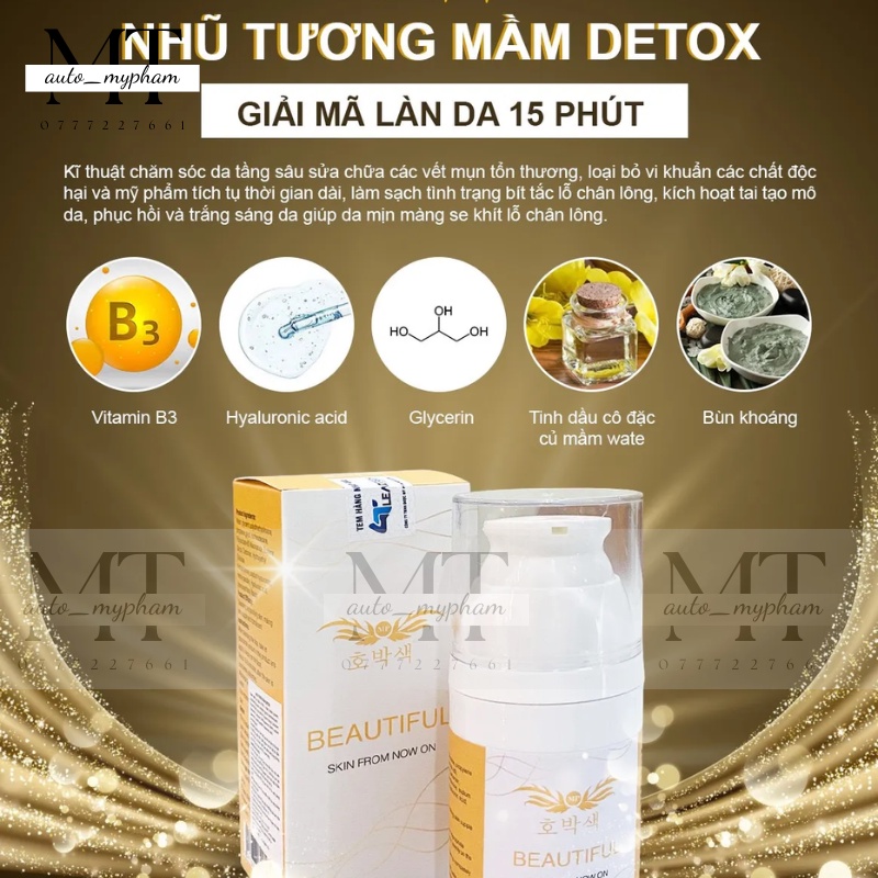 Nhũ tương mầm Beautiful -Nhũ Tương Mầm Detox Thải Độc Căng Bóng Da DevaCell Deva Cell