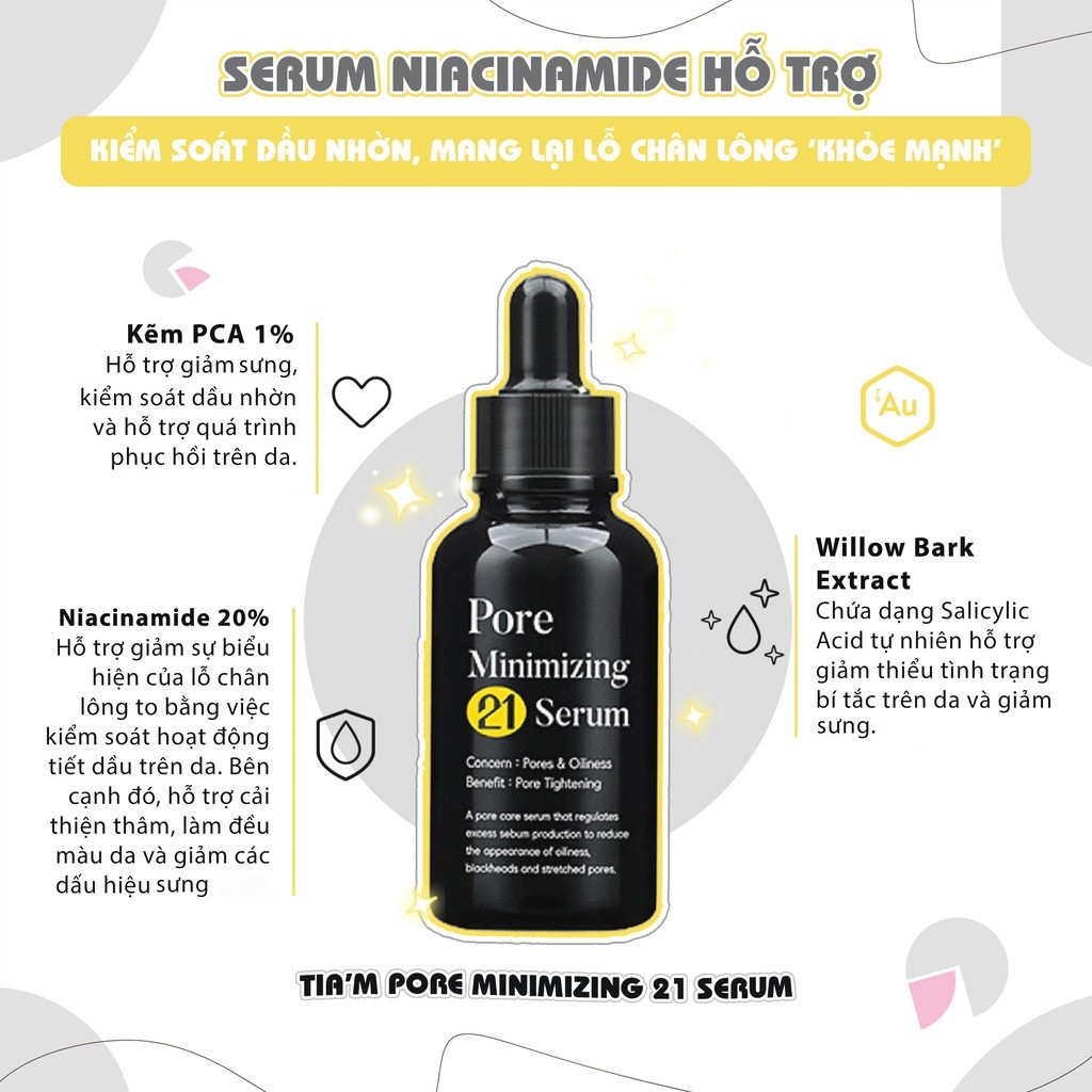 Tinh Chất Dưỡng Trắng Da, Phục Hồi Da Sau Mụn, Kiểm Soát Dầu Nhờn, Ngăn Lão Hóa TIAM Serum 40ml