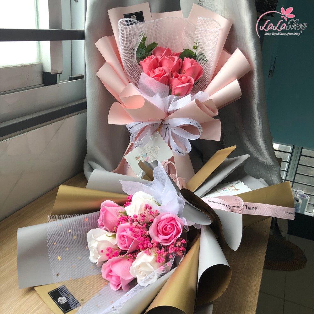 Hoa hồng sáp thơm bó  - Cánh hoa to và cứng cáp thơm và bền tặng 14/2, 8/3, 20/10, 20/11 sinh nhật