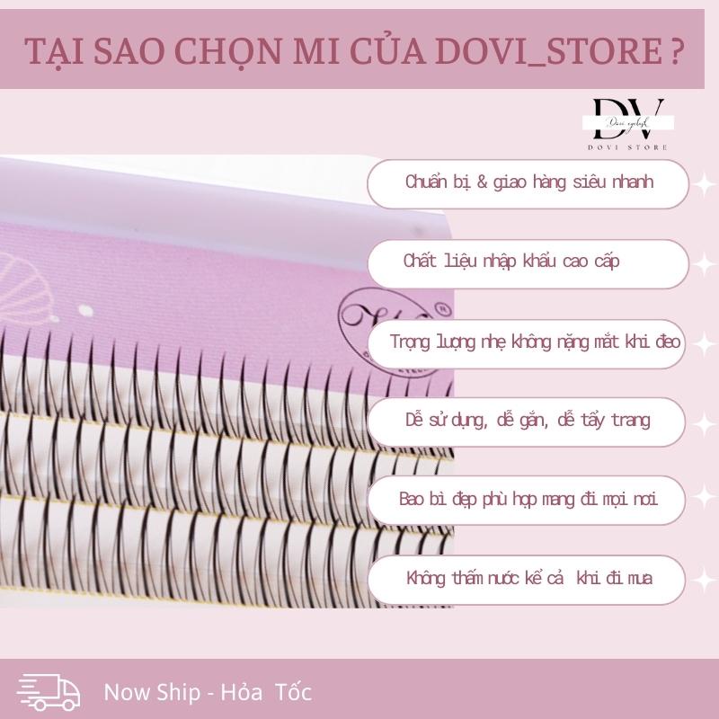 Mi Giả Tách Sợi, Mi nối, Mi Chùm W05 Sợi chữ A 9-11MM Phong Cách Tự Nhiên Tái Sử Dụng 3 Dòng