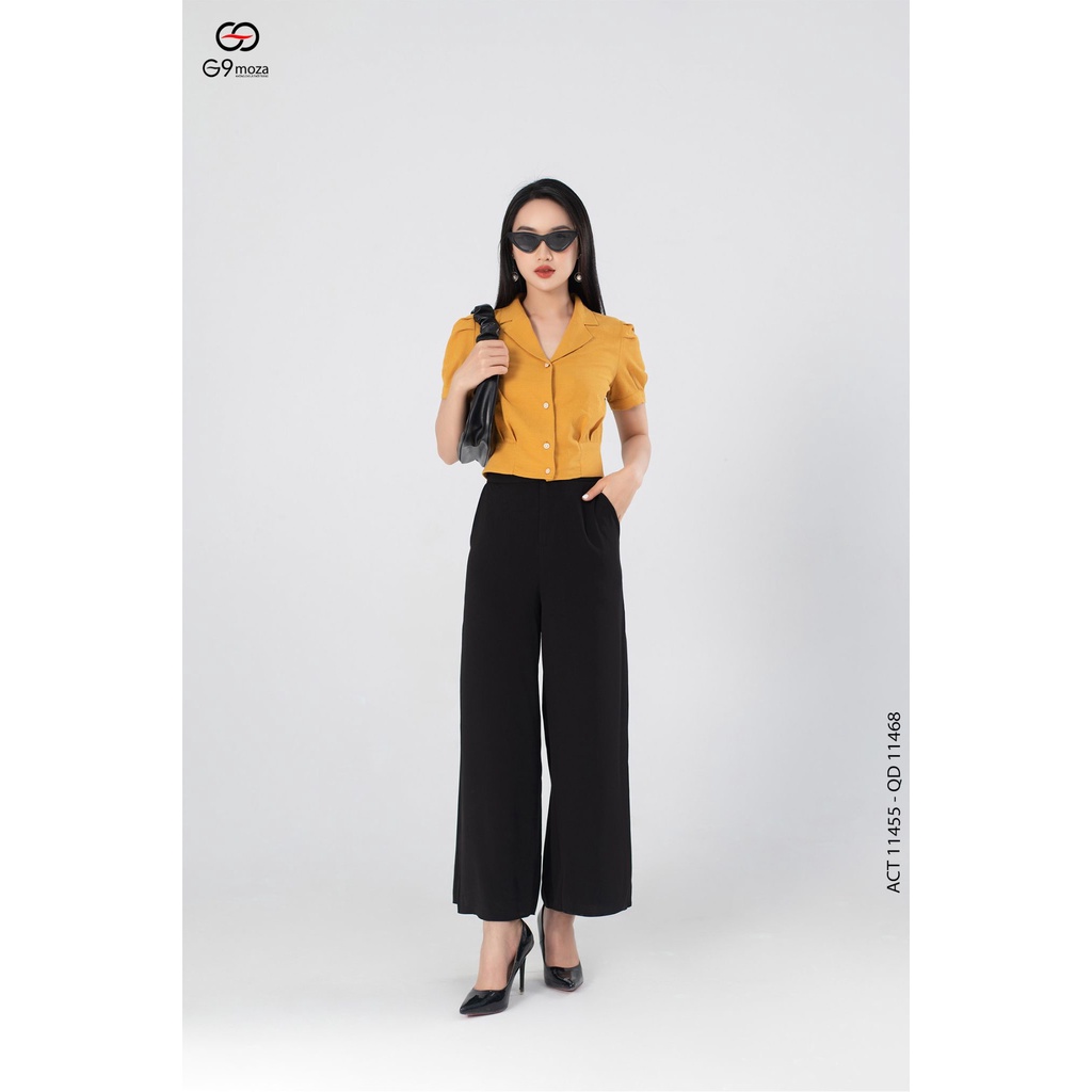 Áo sơ mi croptop 11455 kiểu dáng thanh lịch, trẻ trung