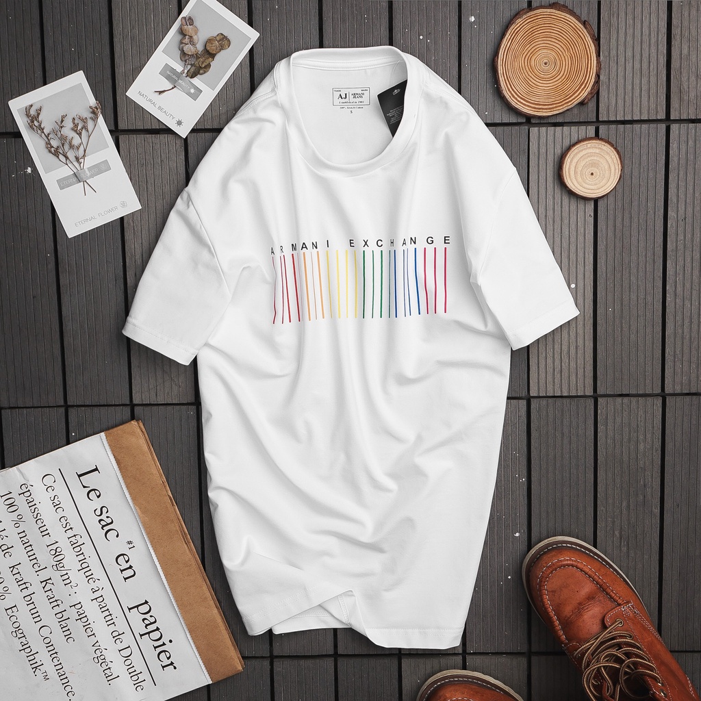 Áo thun nam cổ tròn Armani Exchange, Áo Phông Unisex chất liệu vải Cotton co dãn 4 chiều dày dặn có bo cổ, mã SJ17