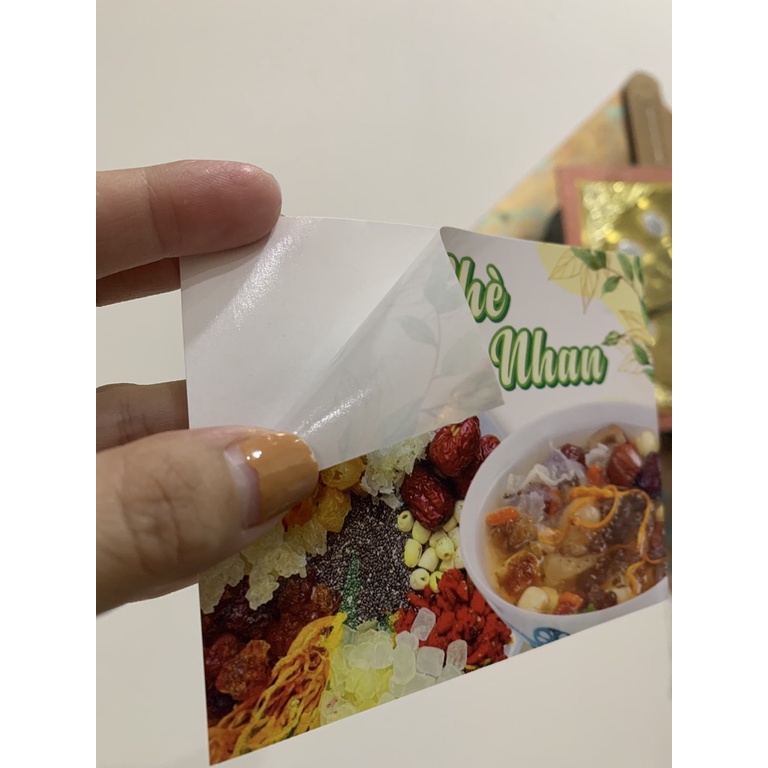 50 Tem Dán Set Chè Dưỡng Nhan 9x12 cm _Dán Hộp, Túi To