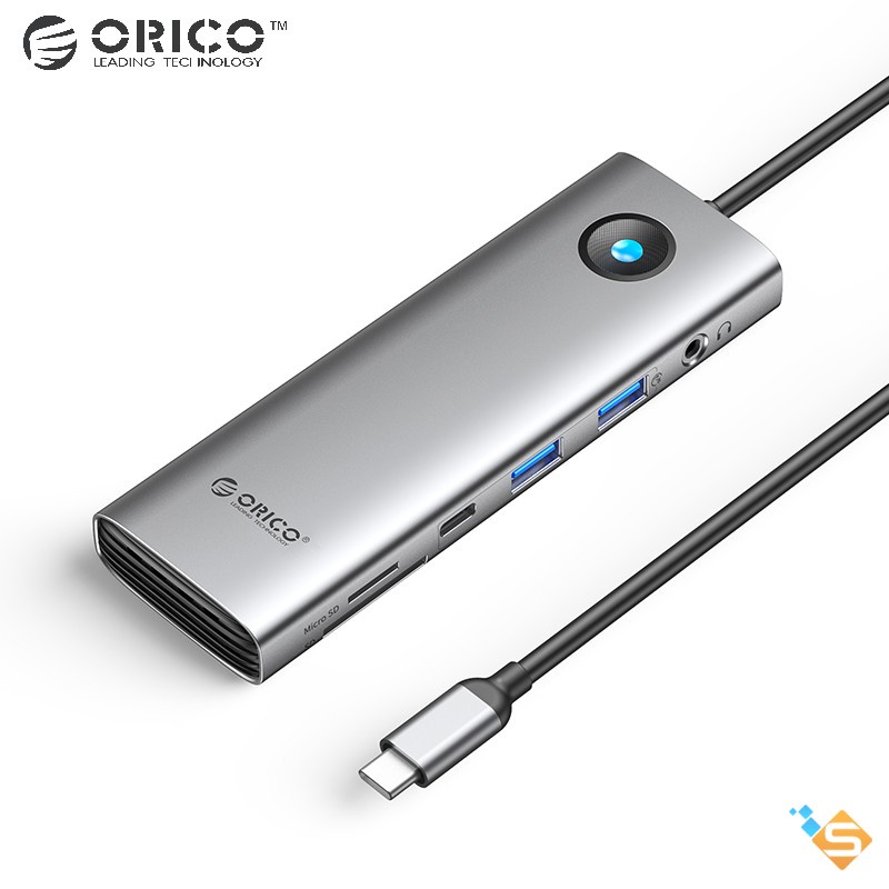 Đầu chuyển đổi ORICO từ cổng Type C sang cổng USB 3.0 RJ45 PD 100W 4K60Hz HDMI thích hợp cho Macbook Pro (PW11)