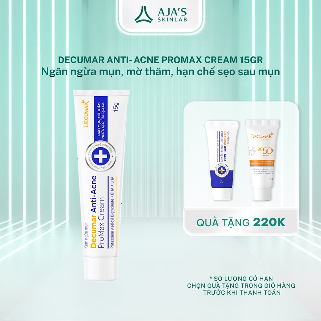 Kem Ngừa Mụn, Ngừa Sẹo, Tái Tạo Da Decumar Anti-Acne Promax Cream 7gr/ 15g - AJA'S SKINLAB