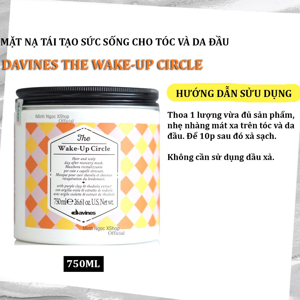 Mặt nạ tái tạo sức sống cho tóc và da đầu Davines The Wake Up Circle 750ML