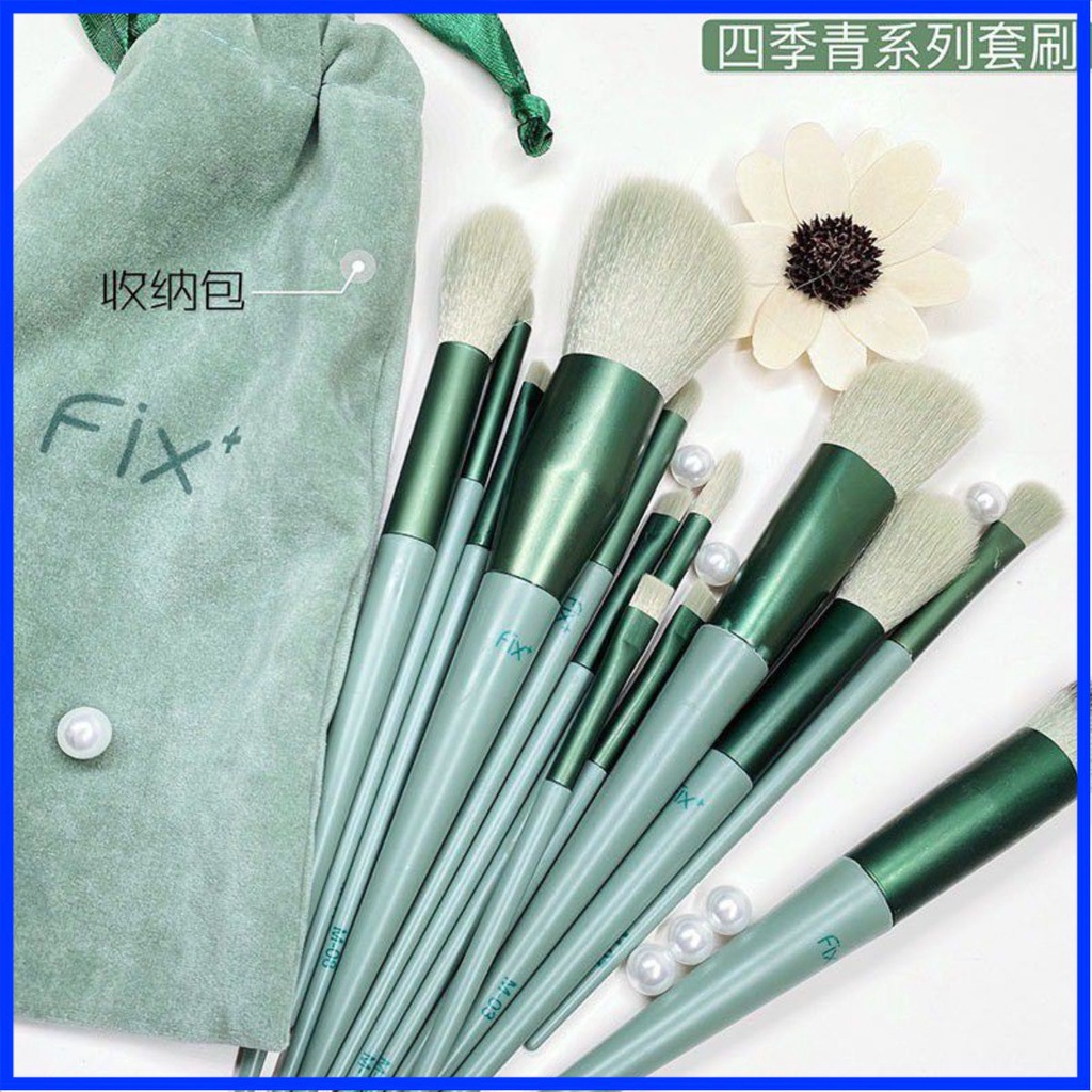 [Tổng Kho] Cọ trang điểm ,cọ fix 13 món mau xanh , phụ kiện trang điềm hàng ca cấp lông mềm mịn