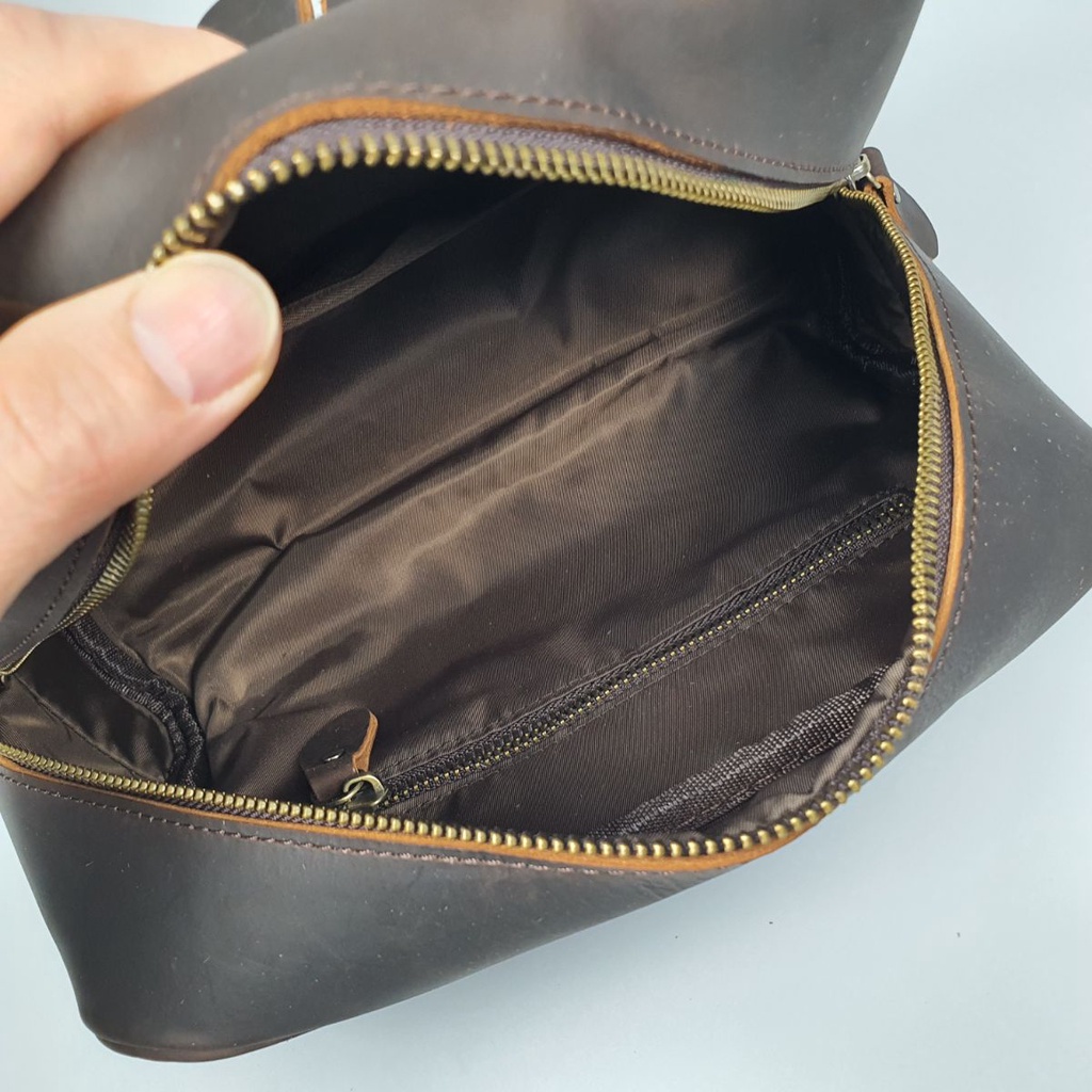 [Freeship] Túi cầm tay nam da bò sáp; Túi Golf nam da thật CL149 (Nâu) - 100% da thật, BH 3 năm | BigBuy360 - bigbuy360.vn