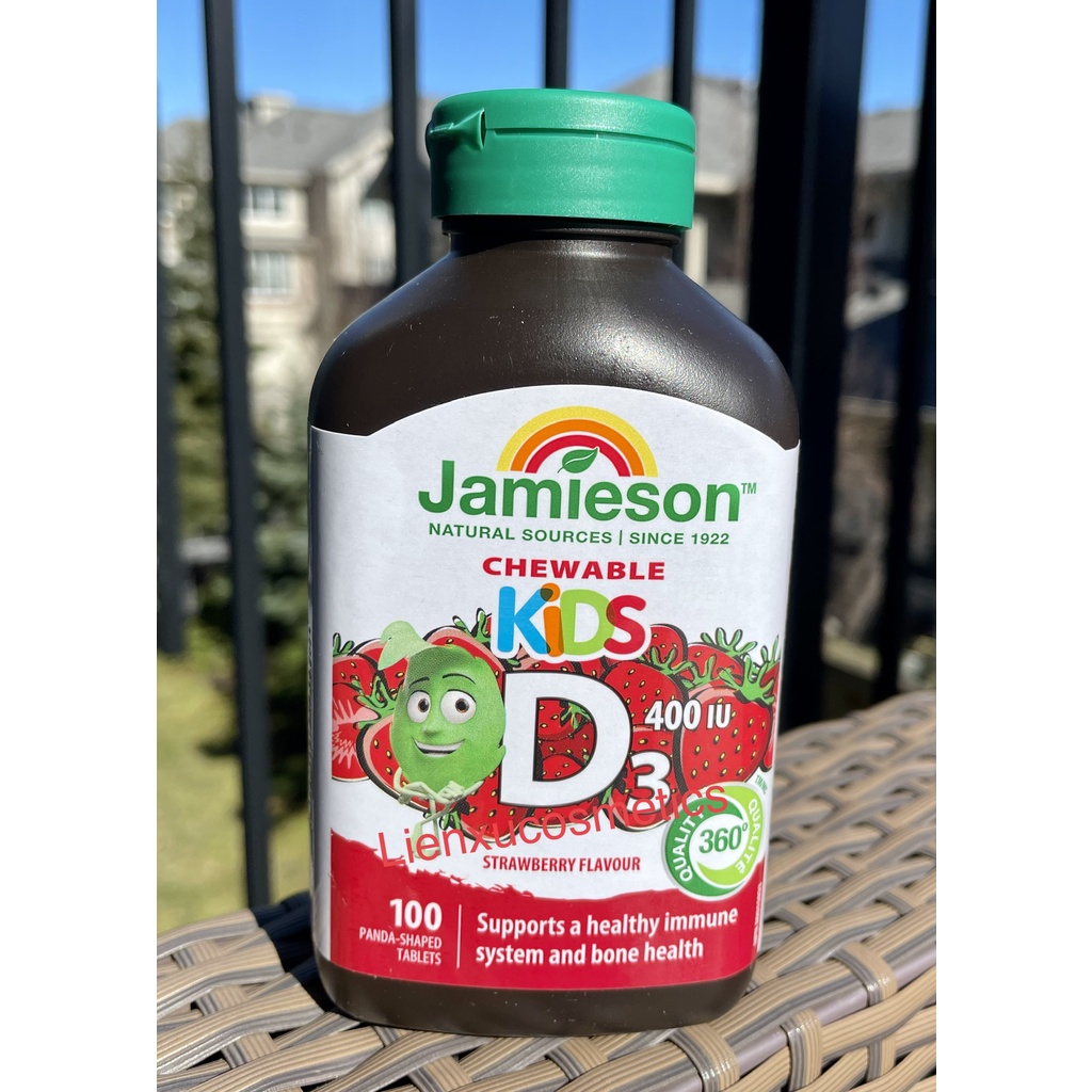 Kẹo dẻo Jamieson vitamin D3 cho bé hộp 100 viên; made in Canada; hsd T12/2024