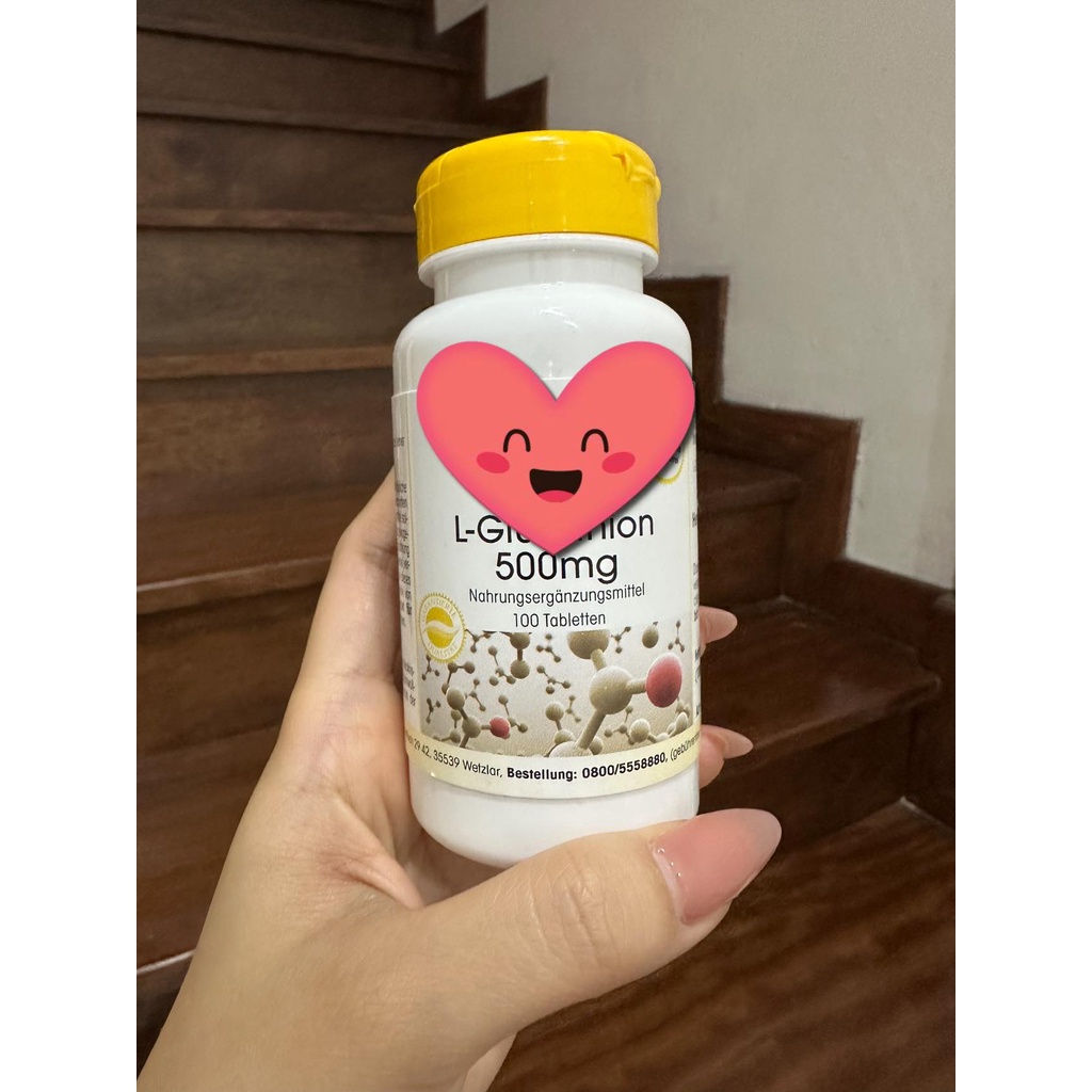 Viên uống trắng da Warnke L-Glutathione 500mg, hộp 100 viên hàng Đức