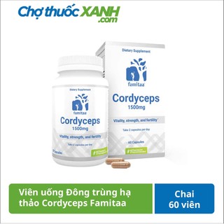 Đông trùng hạ thảo Cordyceps tăng cường sức khỏe 1500mg Chai 60 viên