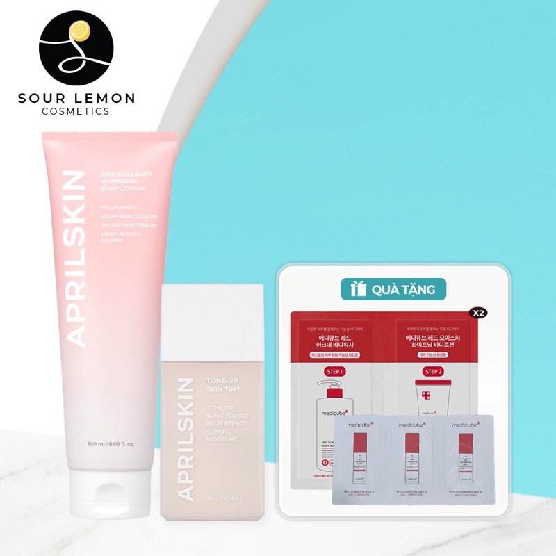 Dưỡng thể nâng tone Pink Collagen Whitening Body Lotion Aprilskin