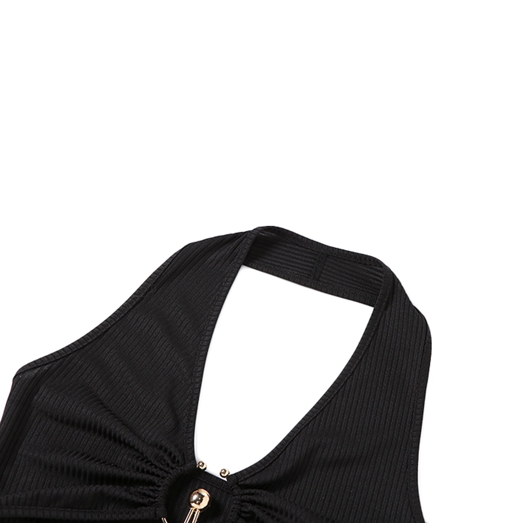 Áo croptop sát nách màu trơn thiết kế dây đan chéo quyến rũ