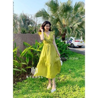 Váy maxi chun eo tay cộc cánh tiên váy 2 tầng đuôi cá nhiều màu, váy đi biển cánh tiên siêu xinh