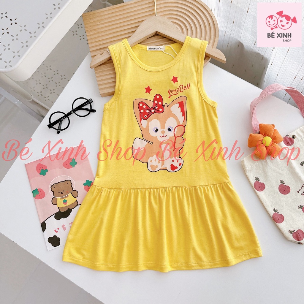 Váy Đầm Đuôi Cá Sát Nách Mùa Hè Cho Bé Gái Minky Mom  Váy Đầm Thun Lạnh Ba Lỗ Hè Cho Trẻ Em Bé Gái ĐẦM BA LỖ