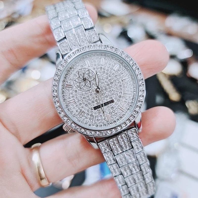Đồng hồ nữ Scottie 33mm tiểu thư mặt đá sang trọng Mai Luxury Watch SC 9106
