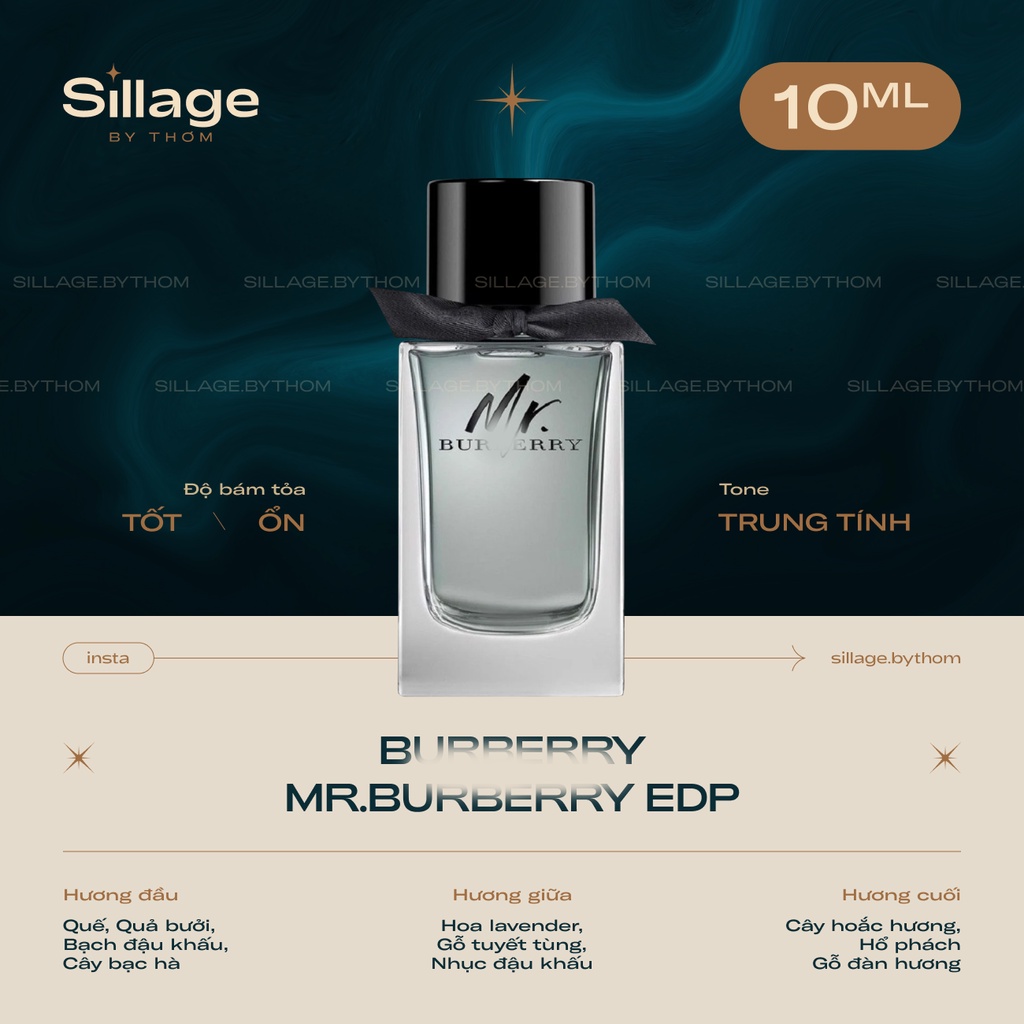 Mẫu thử B U R B E R R Y MR.BURBERRY EDP | Mẫu thử nước hoa nam