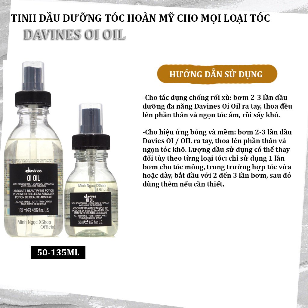 Tinh dầu dưỡng tóc hoàn mỹ Davines Oi Oil 50ML - 135ML