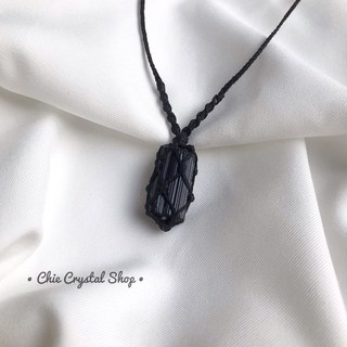 Dây chuyền Black Tourmaline đan macrame thanh tẩy năng lượng