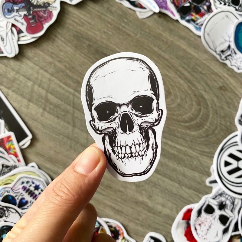 Sticker ĐẦU LÂU - SKULL decal hình dán chống nước trang trí xe, laptop, nón bảo hiểm
