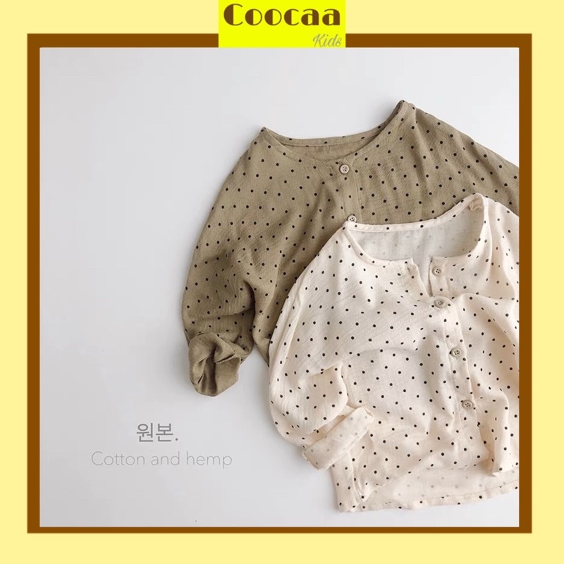 (Hình thật) Áo chấm bi vintage Hàn Quốc cho bé gái bé trai size 80-130