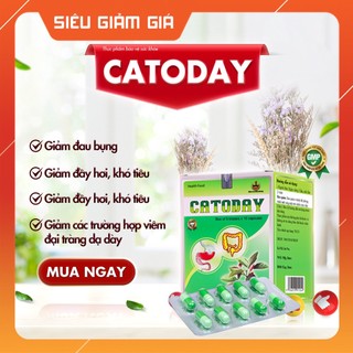 CATODAY- Giảm đầy hơi, chướng bụng, ăn khó tiêu, trong các trường hợp viêm đại tràng dạ dày – Hộp 90 viên