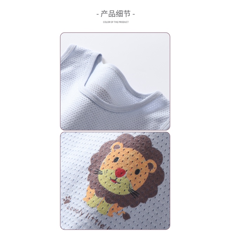 Set 3 áo ba lỗ bé trai thông hơi họa tiết sư tử đẹp hè 2023 MAMDADKIDS