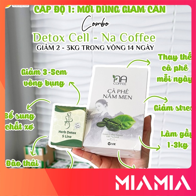 Combo Cà Phê Giảm Cân Nấm Men Na Coffee + Viên Uống Detox S Line Chính Hãng VIC Organic