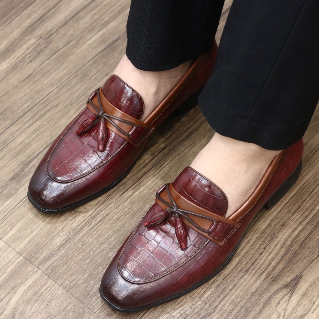Giày Lười Nam Công Sở XOĂN SHOP Phong Cách Hàn Quốc Da Thật Nappa Có Chuông Mã G071