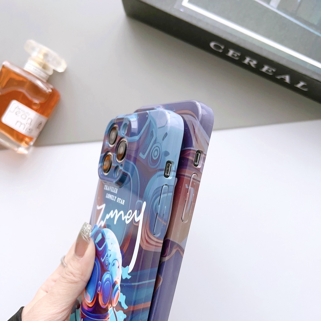 Ốp Điện Thoại PC Cứng Chống Sốc In Hình Phi Hành Gia Cho iPhone 14 13 12 11 Pro X / XS Max XR 7 8 plus