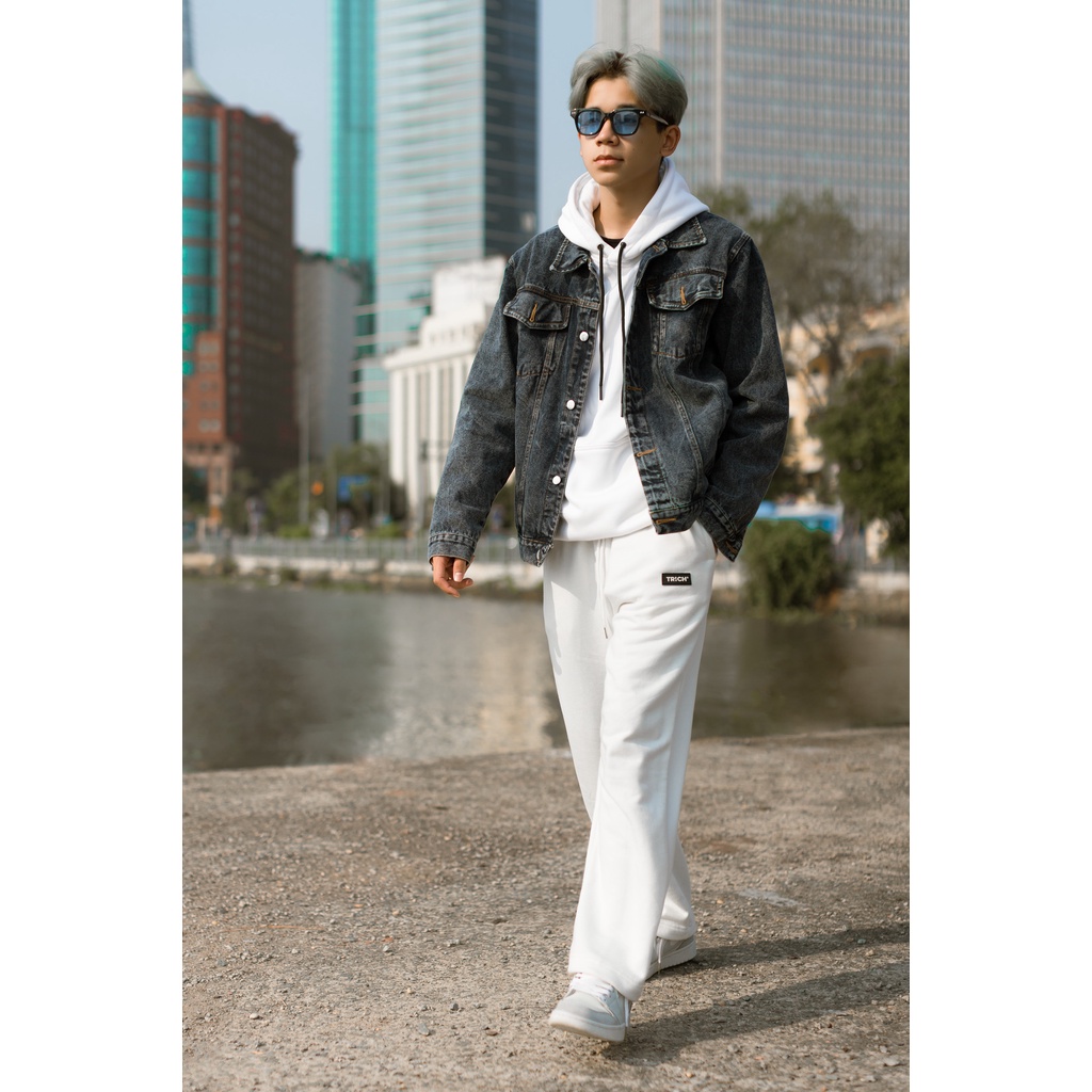 Áo khoác vải jean nam thời trang LADOS - 12068 thiết kế dày dặn nam tính - Chất jean cao cấp xu hướng 2022