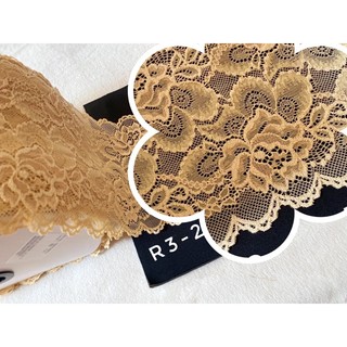 Vải ren thun màu da bản ren 16cm, dùng may nội y