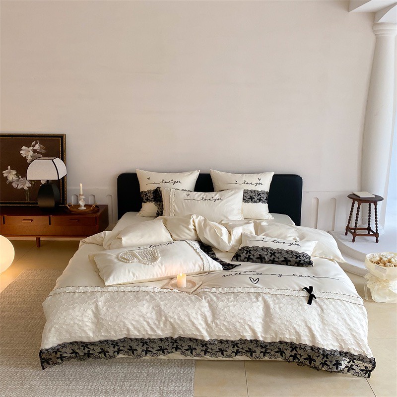 [CAO CẤP] Bộ chăn ga gối ga giường lụa tencel 100s họa tiết bèo ren, lụa thêu nhập khẩu cao cấp loại