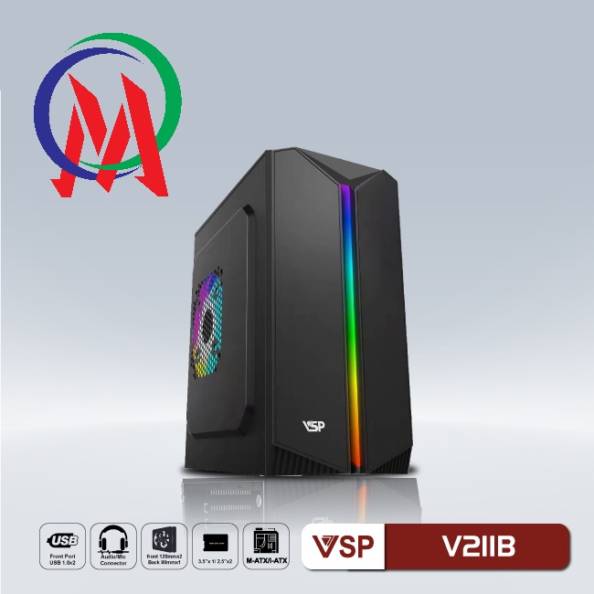 Vỏ case máy tính VSP Gaming V211/ V211B / CASE LED MIXIE S6 CAO CẤP  Có led RGB (mATX) | BigBuy360 - bigbuy360.vn