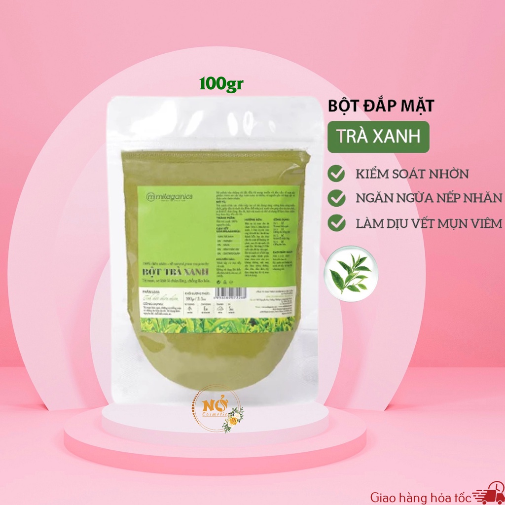 Bột đắp mặt nạ ,tẩy tế bào da chết thiên nhiên trắng da, ngừa mụn MILAGANICS 100g (túi zip)