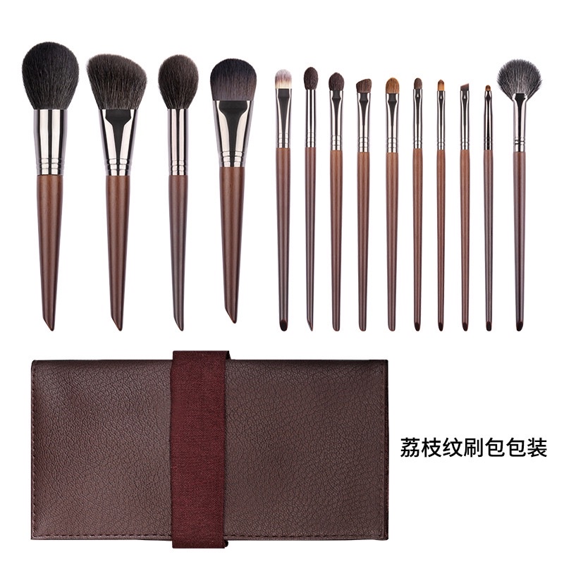Bộ cọ cá nhân 14 cây làm bằng lông thú kèm túi lưới