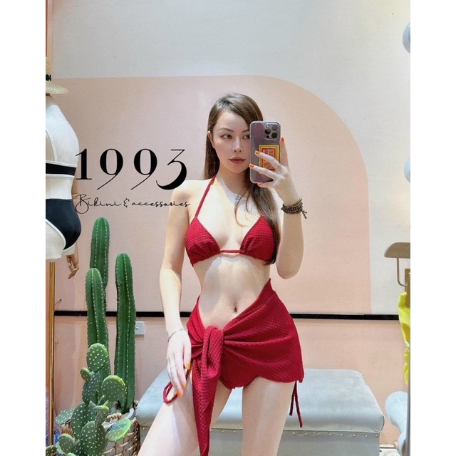 Bikini xốp 3 món kèm khăn siêu xinh