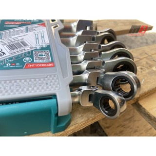 Bộ cờ lê vòng miệng tự động và lắc léo tht102rk586 total