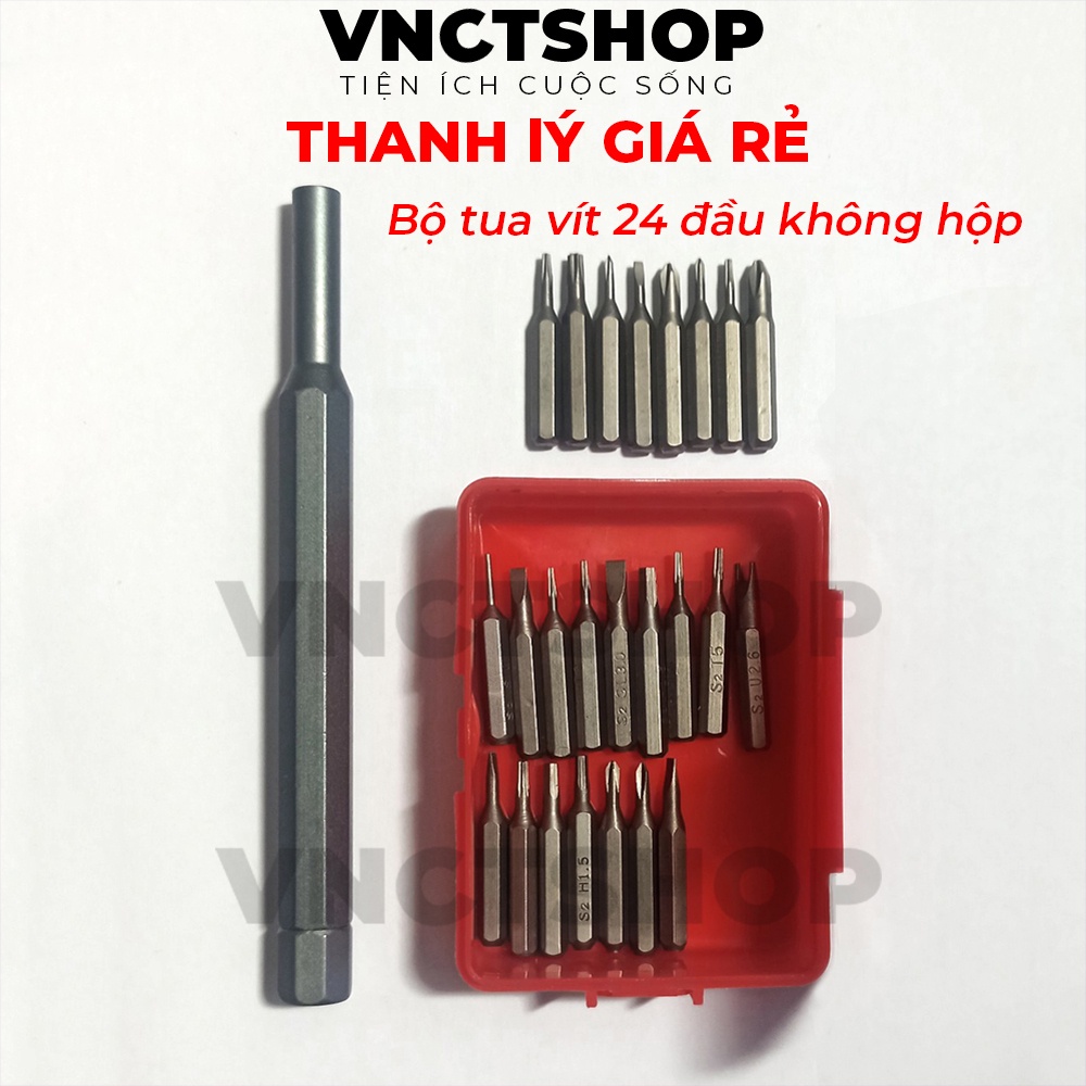 Bộ tua vít đa năng mini 24 đầu nhỏ sửa điện thoại, tô vít từ tính mở laptop mắt kính đồng hồ vnctshop