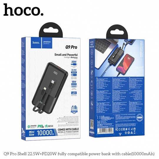 PIN DỰ PHÒNG SẠC NHANH 22.5W HOCO Q9 PRO 10.000MAH (Màu ngẫu nhiên)