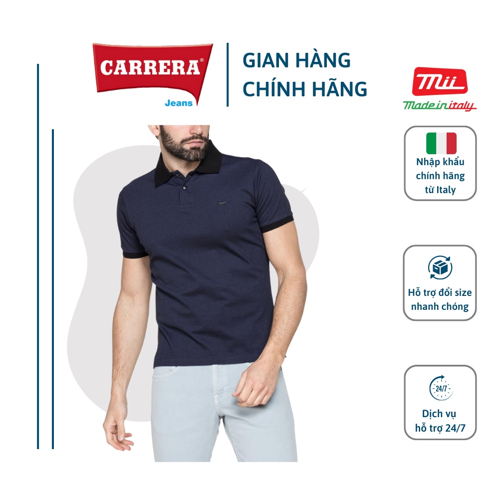 ÁO POLO NAM CỔ ĐEN - CARRERA JEANS - NHẬP KHẨU CHÍNH HÃNG TỪ ITALIA - T824A0076A